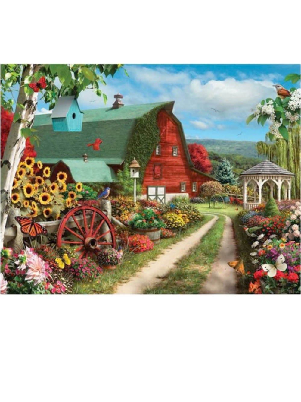 Springbok Silence of The Valley 1000 Piece Jigsaw Puzzle Farm Illustration